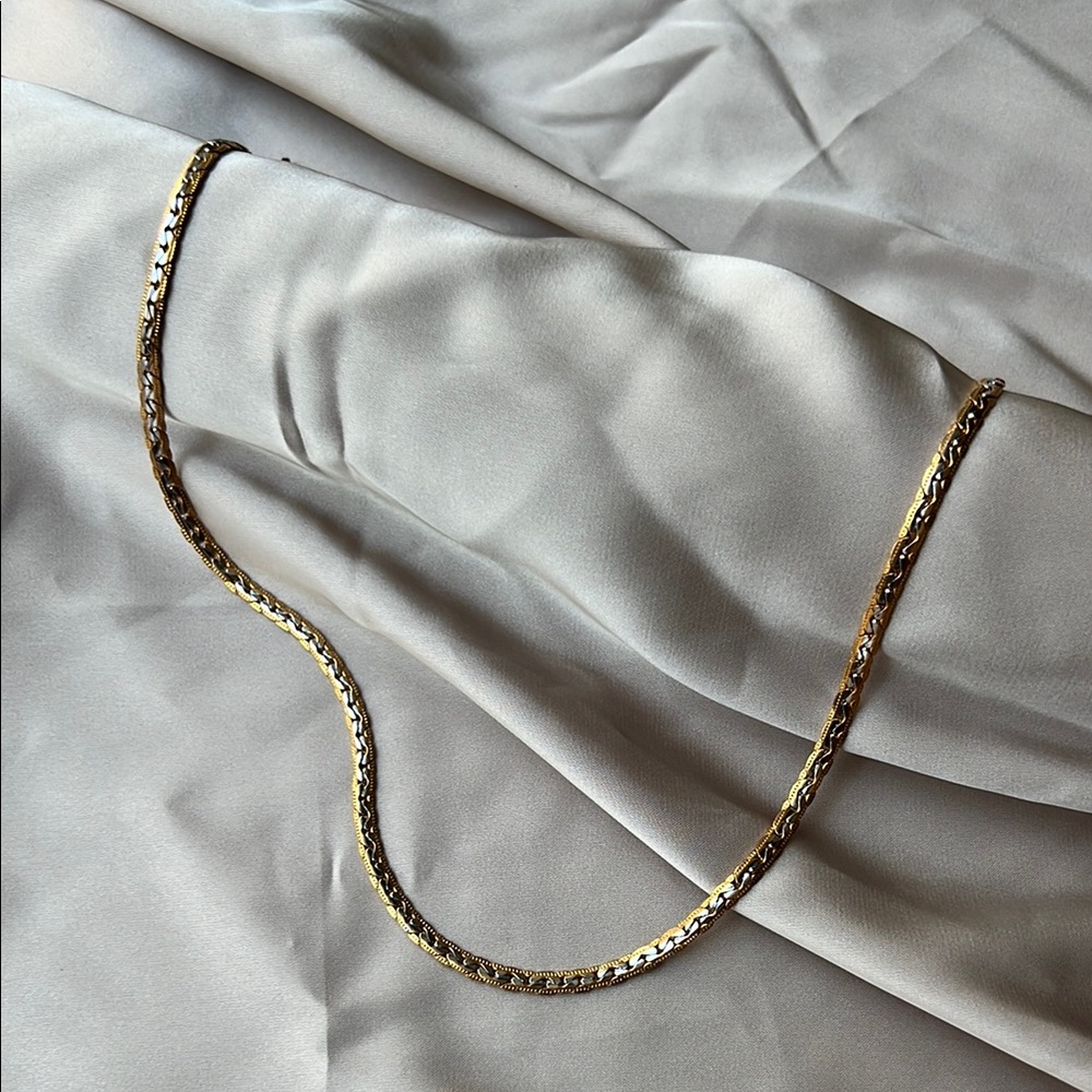 ARSN Two Tone Flat Snake Chain Necklace